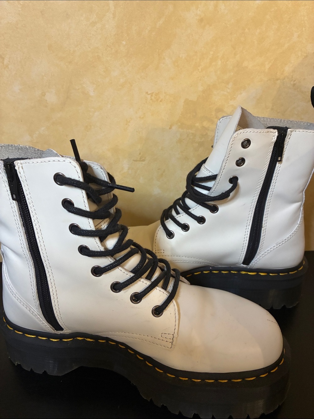 White Platform Doc Marten Boots - Picture 7 of 8
